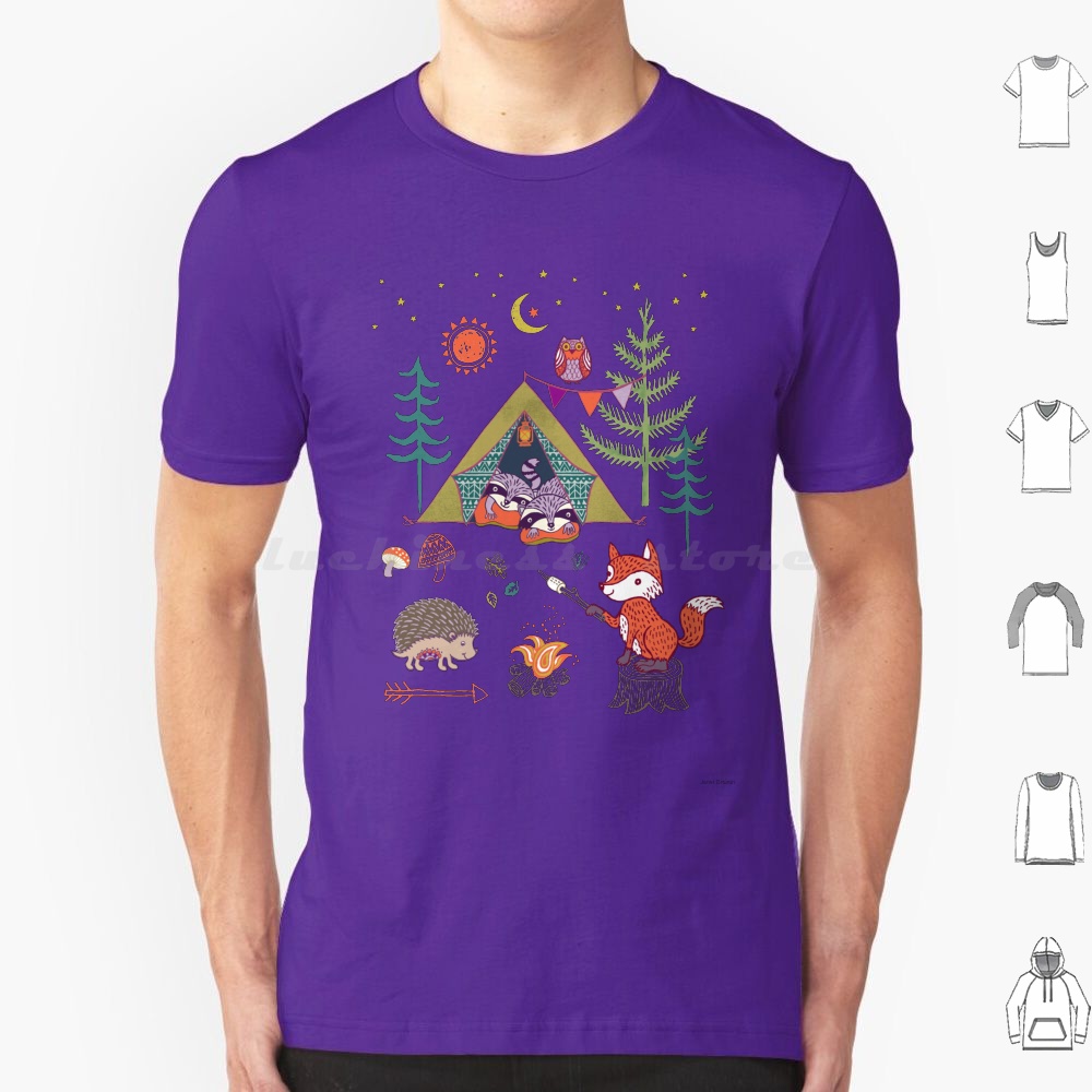 Kids Outdoor Fort - Camiseta de Acampamento com Animais da