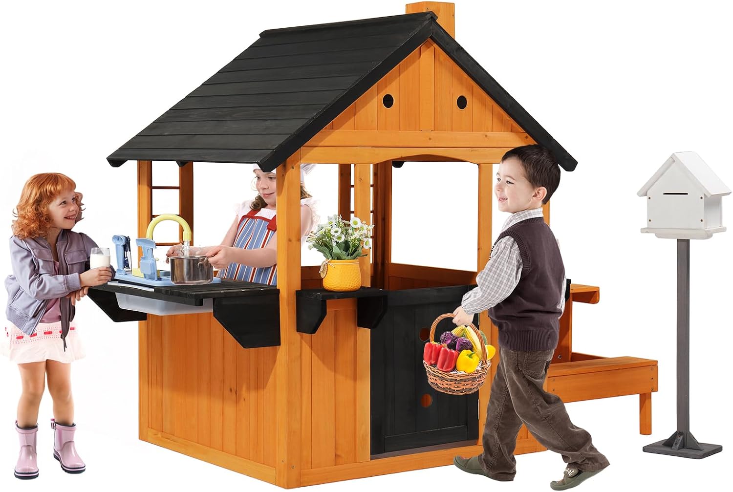 Kids Outdoor Sink - Casa de Brinquedo de Madeira para