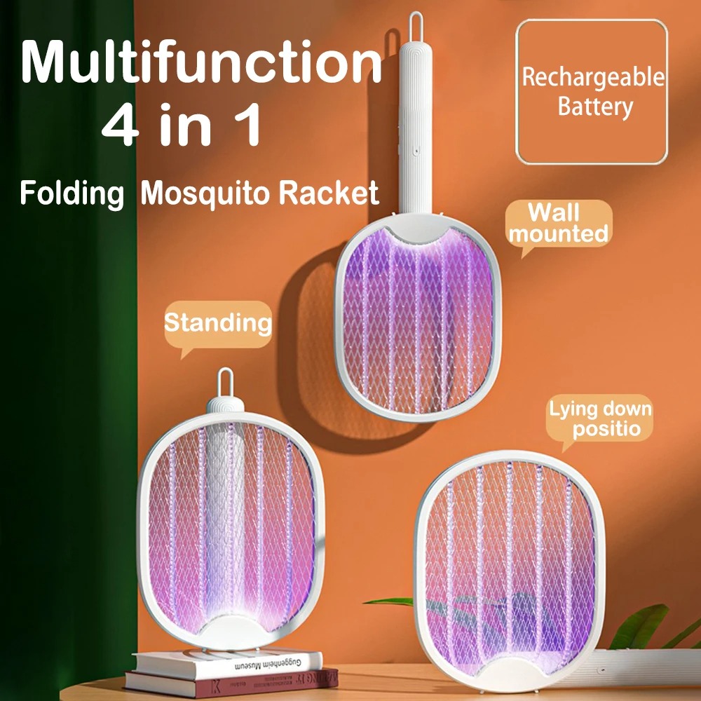 Bug Catching Kit - Raquete Elétrica Mata Mosquitos 3000V Recarregável