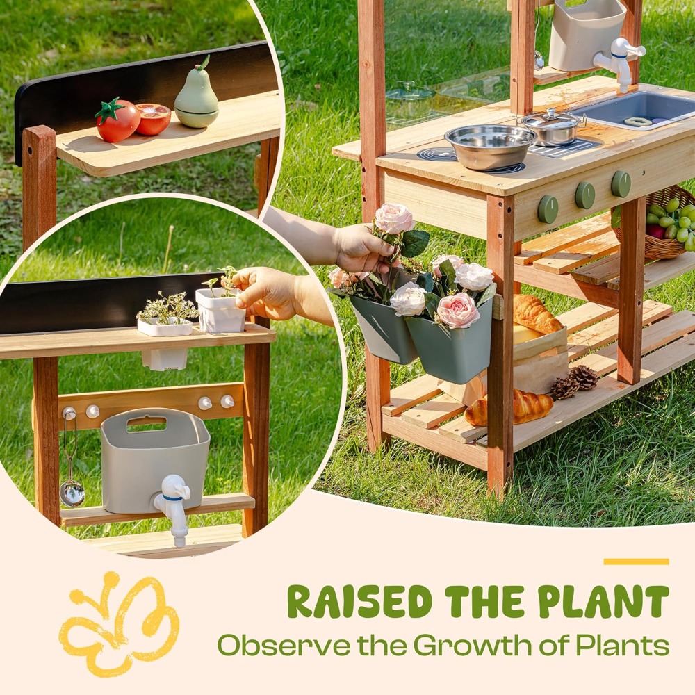 Kids Outdoor Sink - Cozinha de Madeira para Crianças com