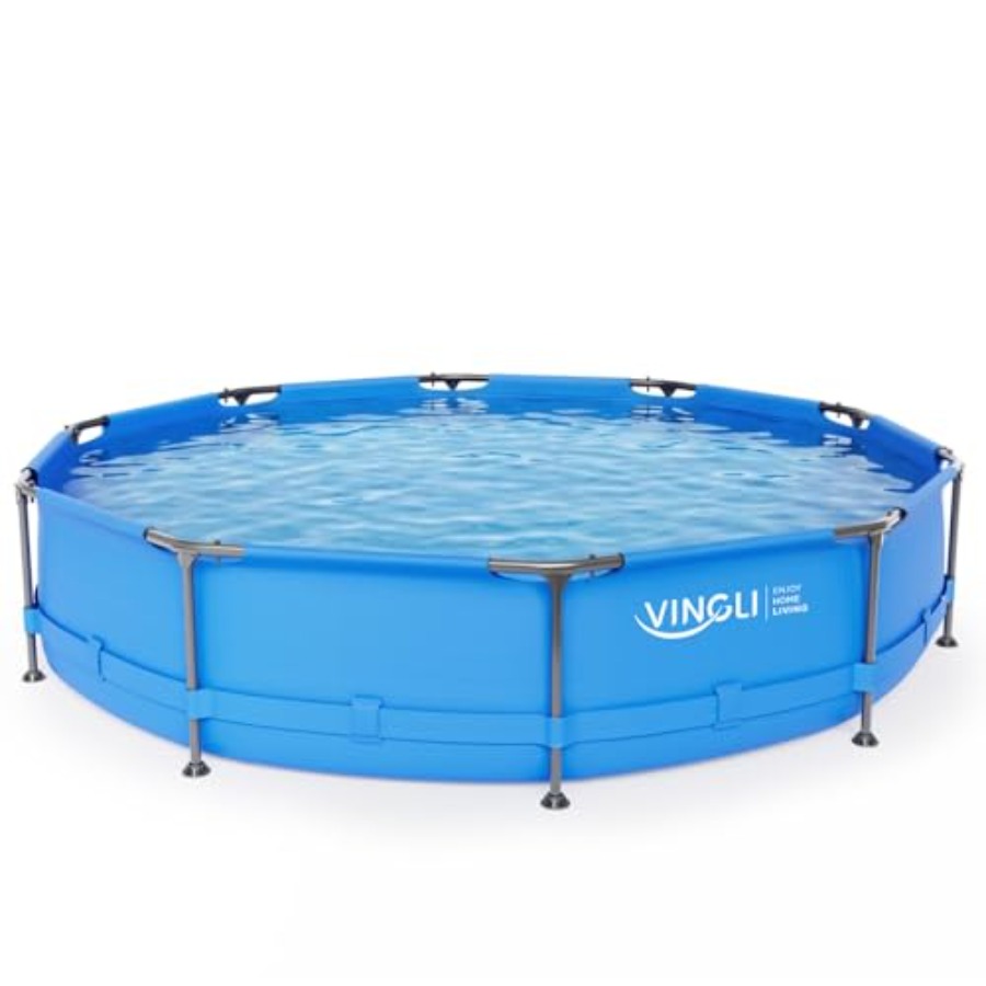 Kids Outdoor Pool - Piscina portátil de metal para quintal,