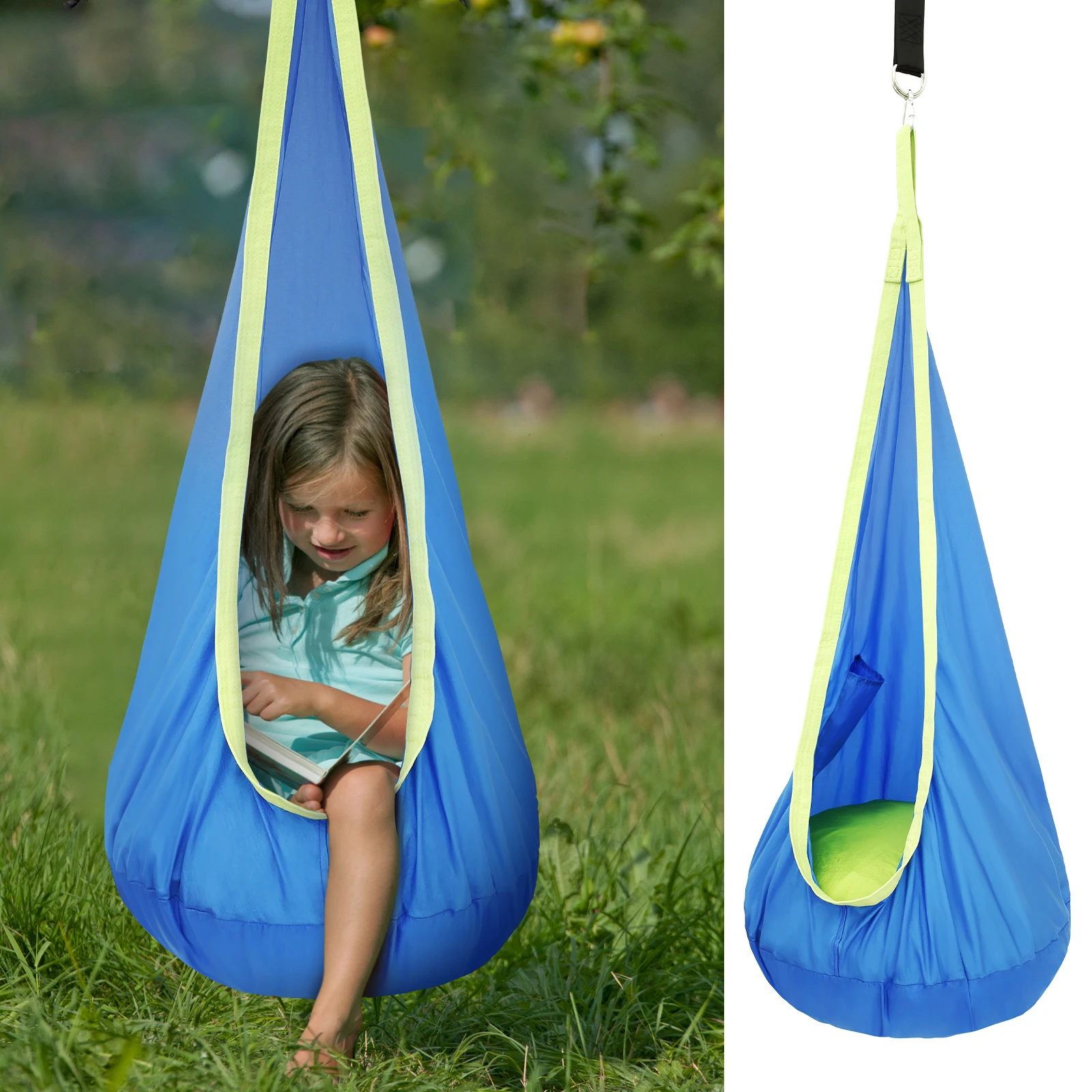 Kids Outdoor Hammock Chair - Cadeira de Balanço Sensorial para Crianças,