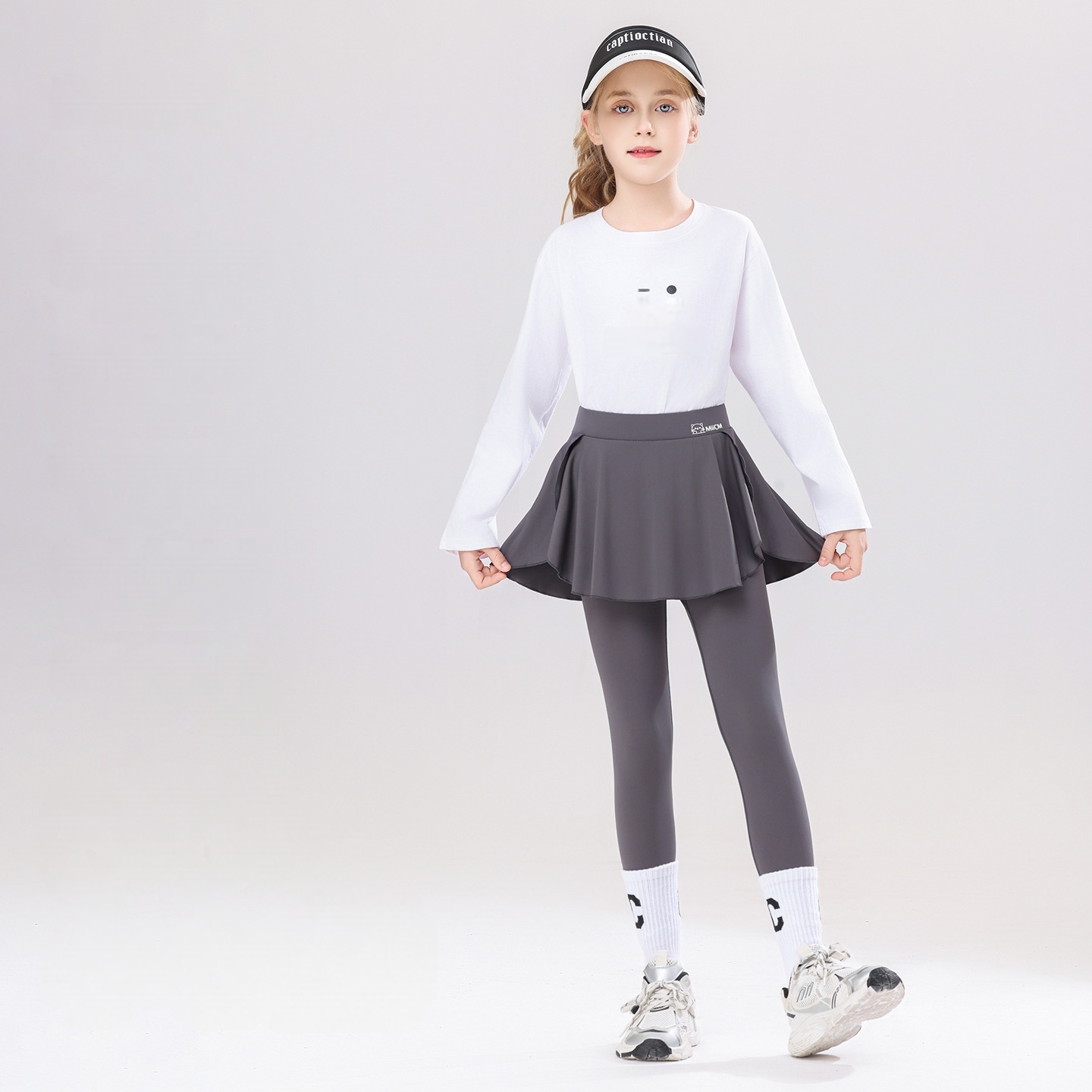 Kids Outdoor Yoga - Calças Legging com Saia para Meninas