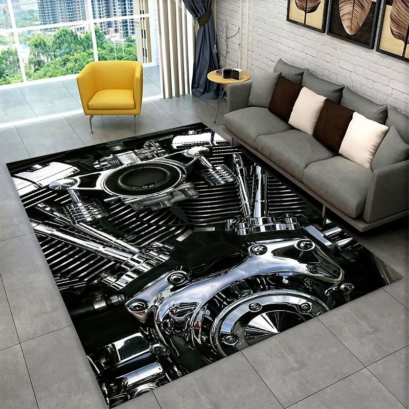 Kids Outdoor Flooring - Tapete Antiderrapante Retro H-Harleys Racing Moto