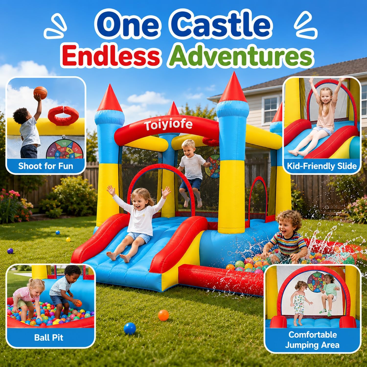 Castelo Inflável para Crianças - Kids Outdoor Jumping Castle avaliação e preço