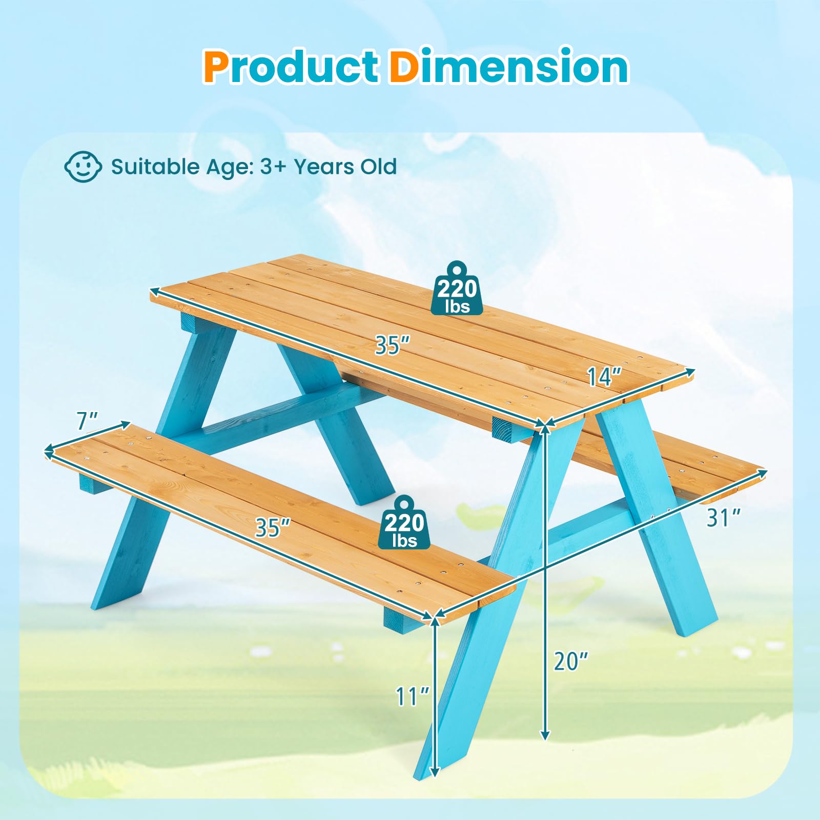 Conjunto de mesa e banco de pi - Kids Outdoor Bench Table avaliação e preço