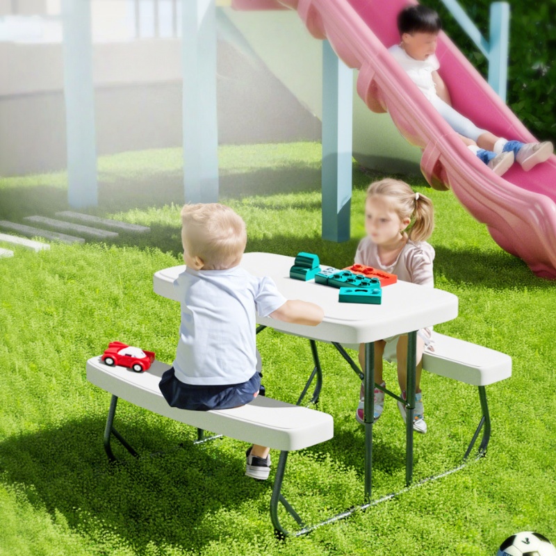 Conjunto de Mesa e Banco Infan - Kids Outdoor Bench Table avaliação e preço