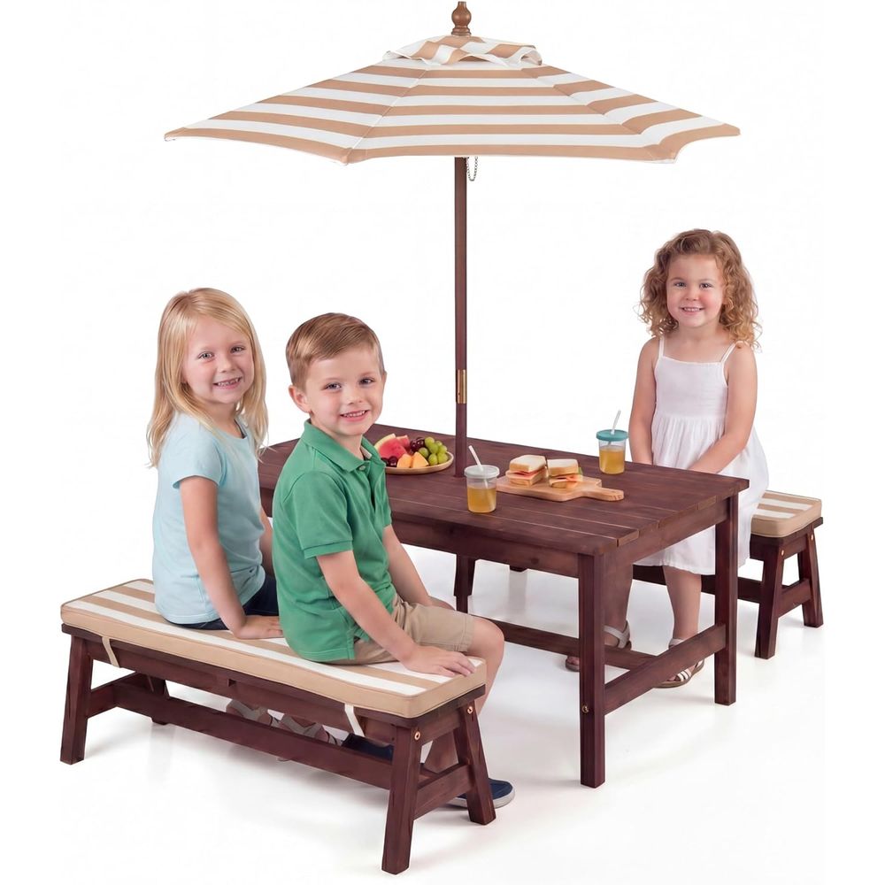 Mesa de piquenique infantil, t - Kids Outdoor Bench Table avaliação e preço