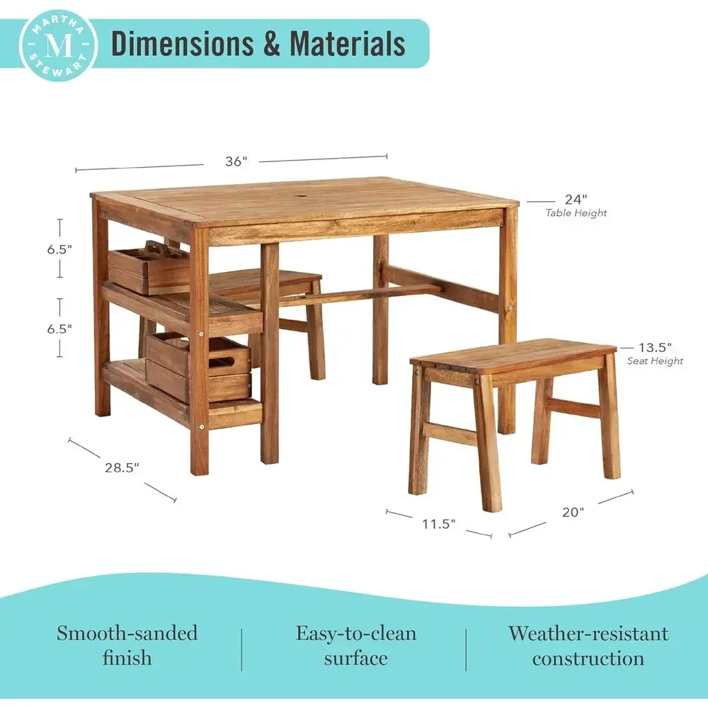 Conjunto de Mesa e 2 Bancos pa - Kids Outdoor Bench Table avaliação e preço