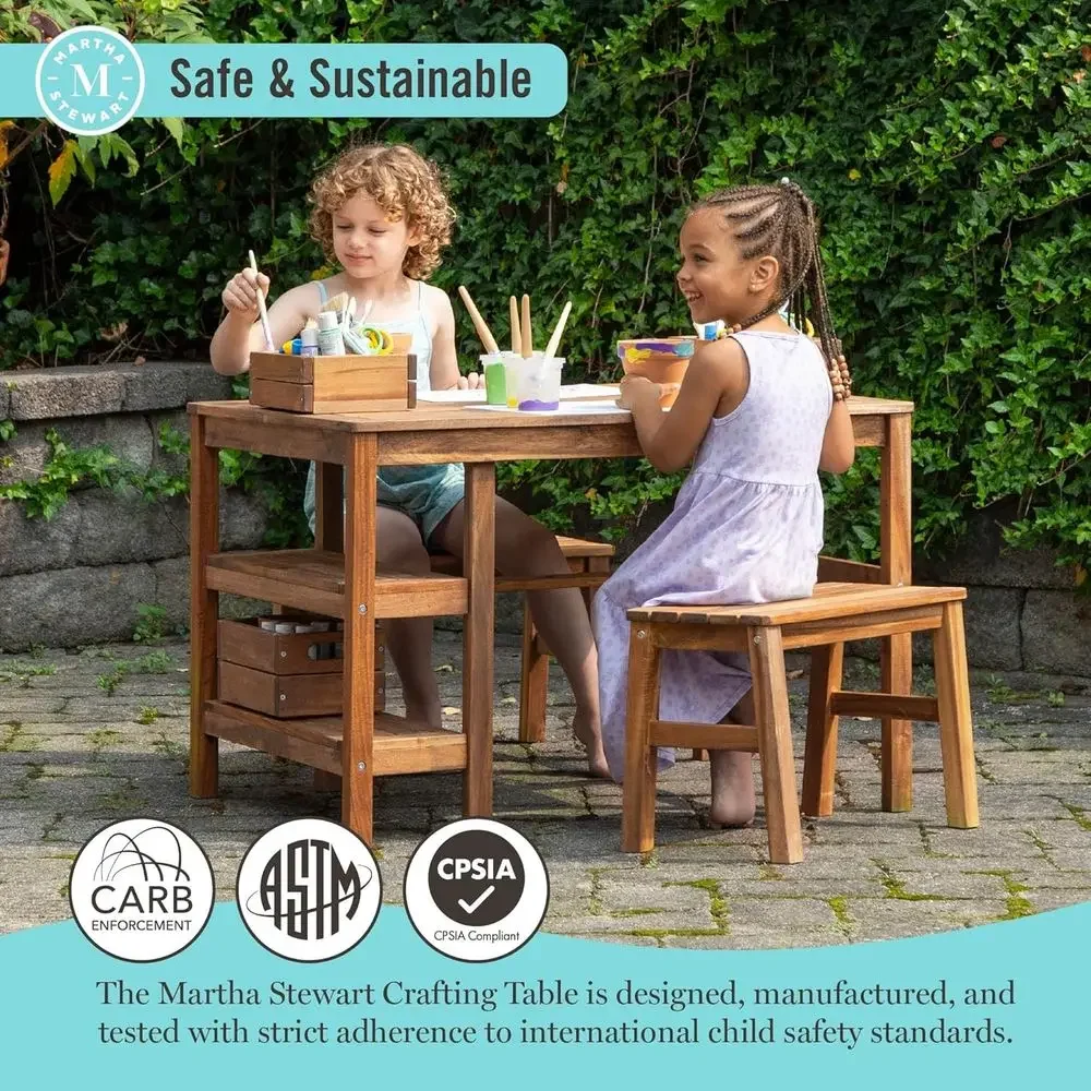 Conjunto de Mesa e 2 Bancos pa - Kids Outdoor Bench Table avaliação e preço