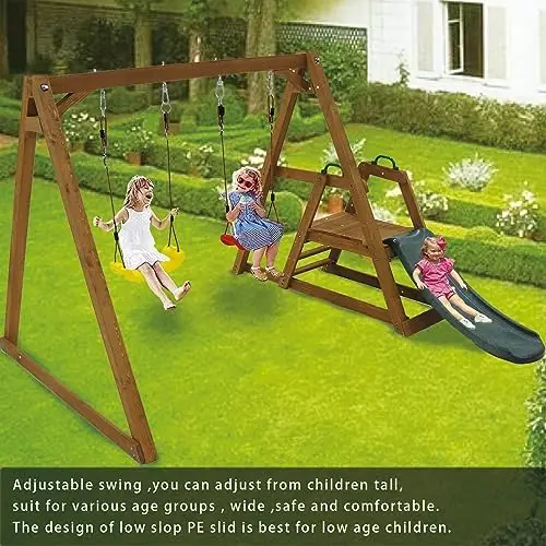Conjunto de Balanço e Escorreg - Kids Outdoor Swing Set With Slide avaliação e preço