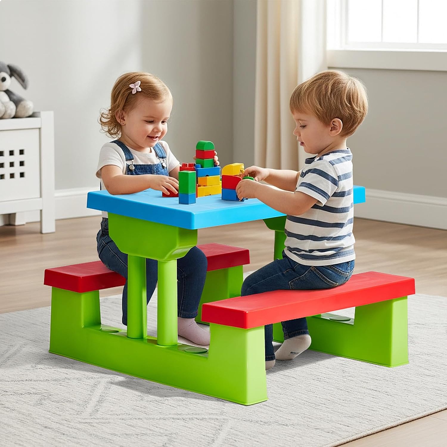 Mesa de Piquenique JOYMOR para - Kids Outdoor Bench Table avaliação e preço