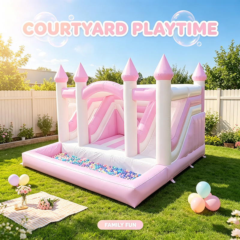 Castelo Inflável Rosa de Princ - Kids Outdoor Jumping Castle avaliação e preço