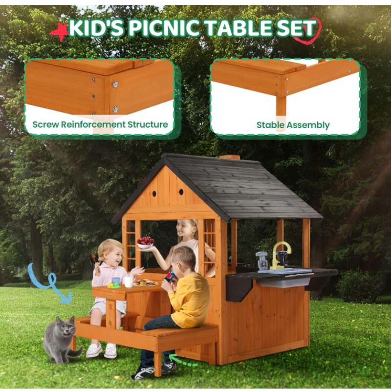Casa de Brinquedo de Madeira p - Kids Outdoor Sink avaliação e preço