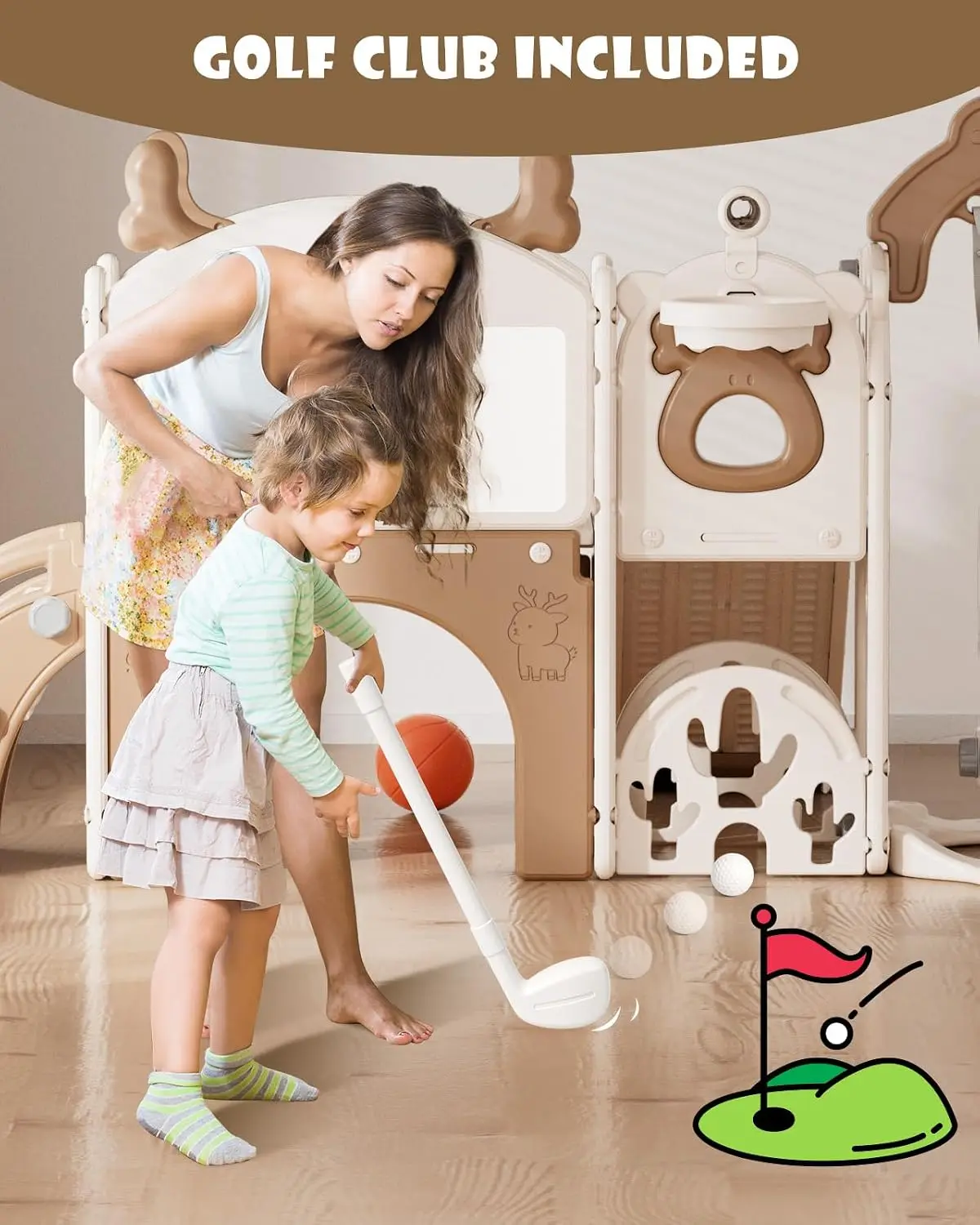 Conjunto de Escorregador e Bal - Kids Outdoor Swing Set With Slide avaliação e preço