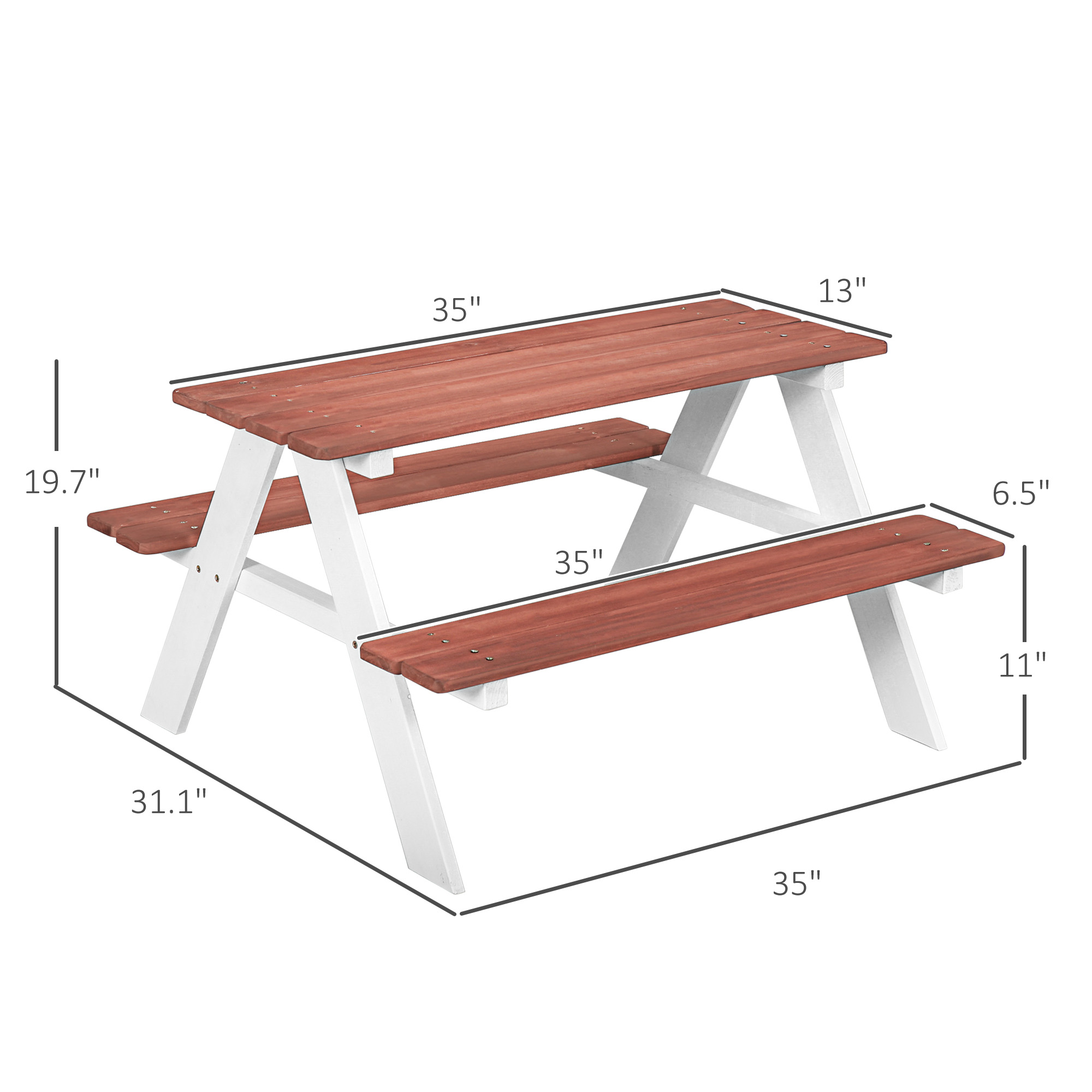 Conjunto de Mesa e Banco de Pi - Kids Outdoor Bench Table avaliação e preço