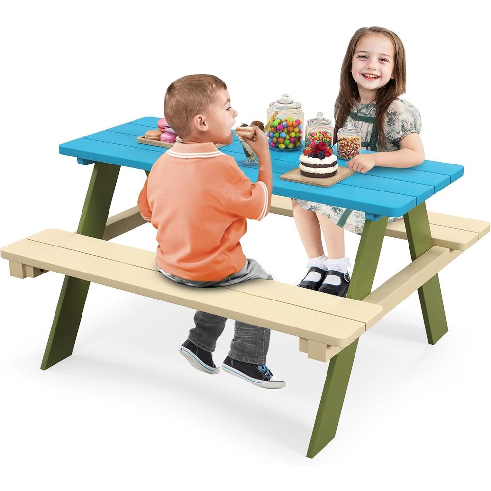 Mesa de Piquenique Infantil, M - Kids Outdoor Bench Table avaliação e preço