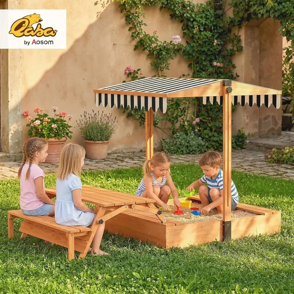 Caixa de Areia Infantil Qaba c - Kids Outdoor Bench Table avaliação e preço