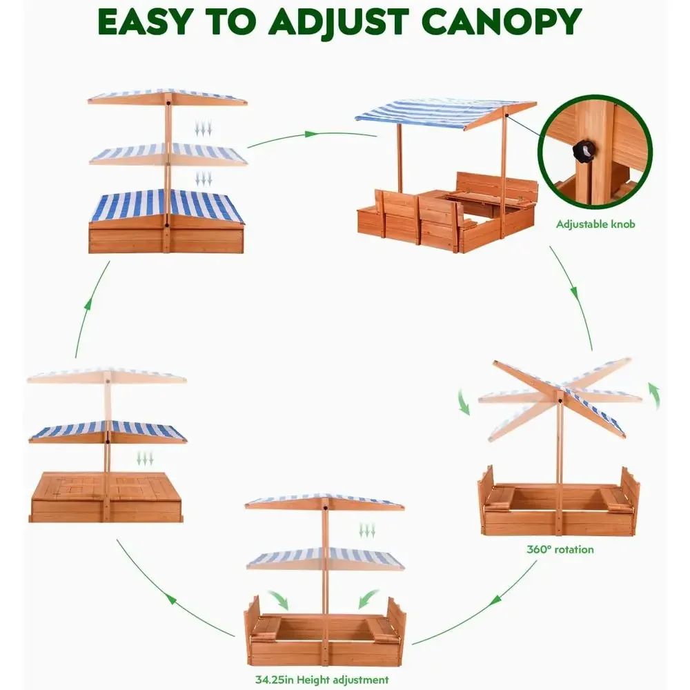 Caixa de Areia de Madeira para - Kids Outdoor Bench Table avaliação e preço