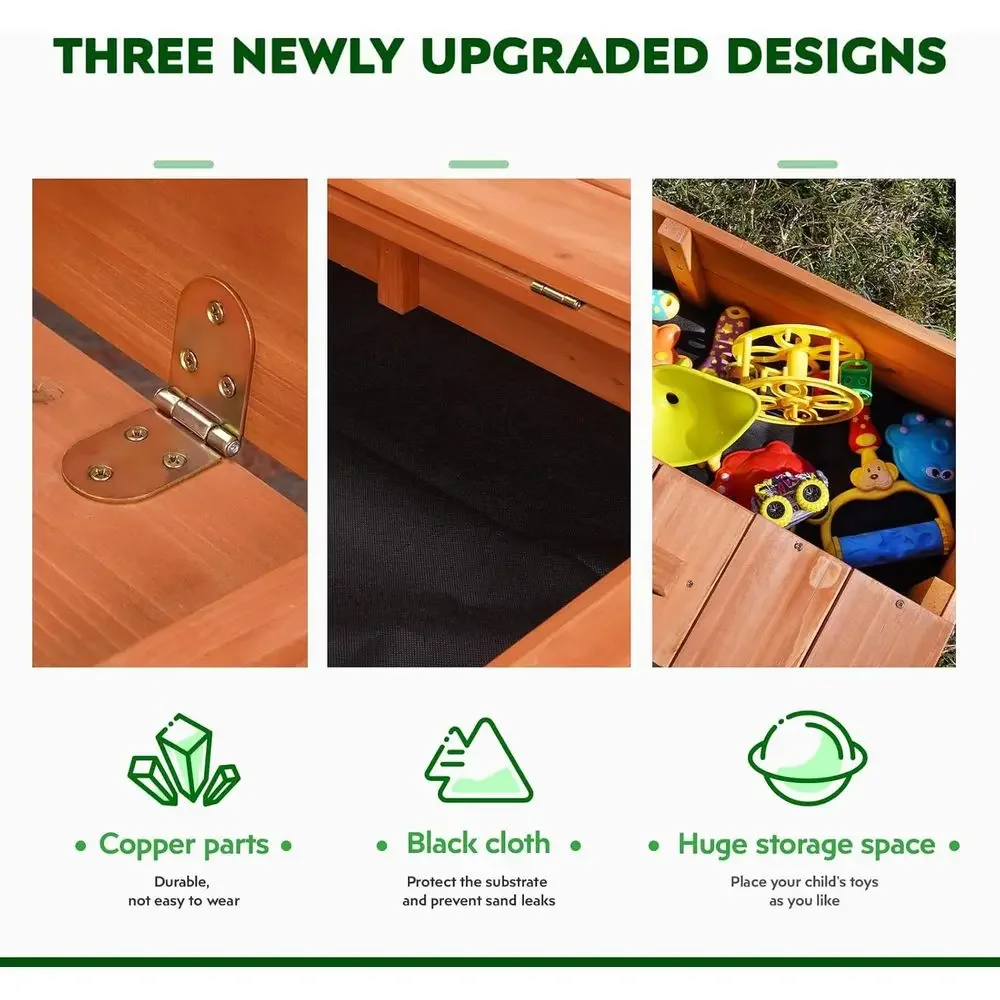 Caixa de Areia de Madeira para - Kids Outdoor Bench Table avaliação e preço