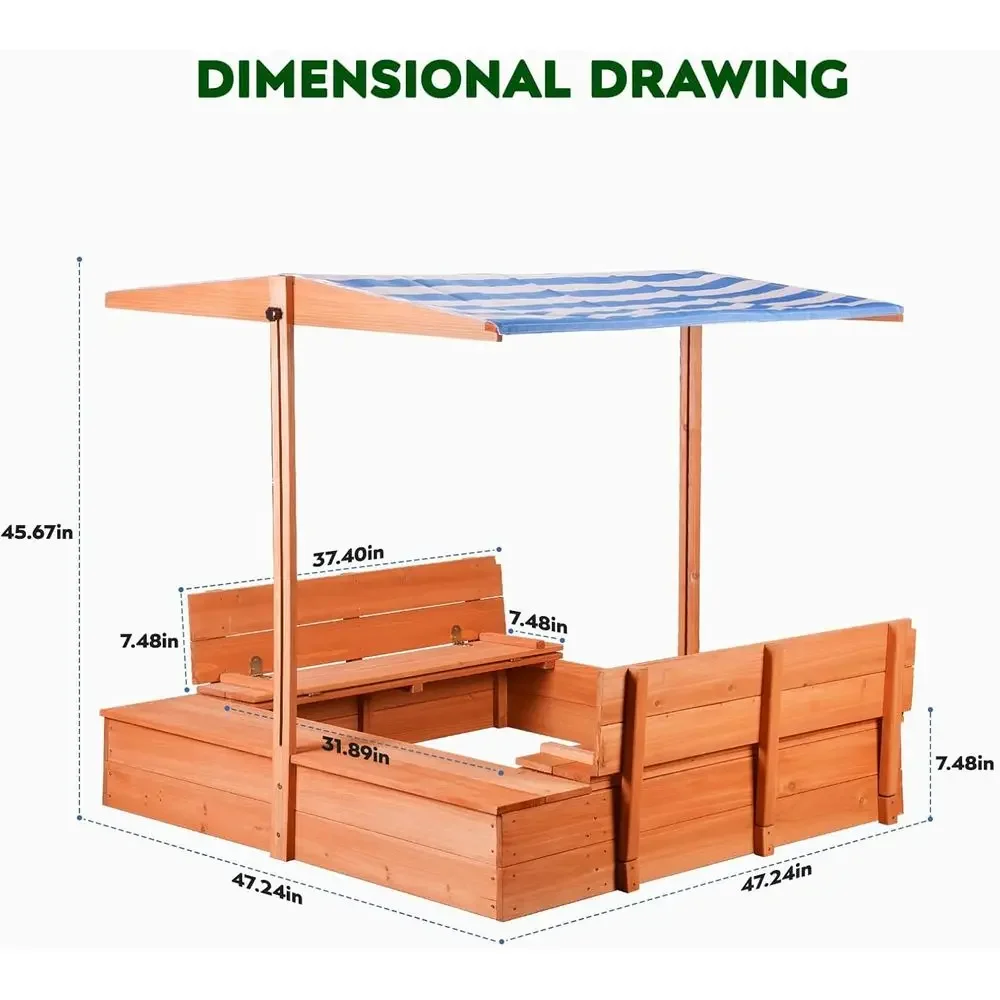 Caixa de Areia de Madeira para - Kids Outdoor Bench Table avaliação e preço