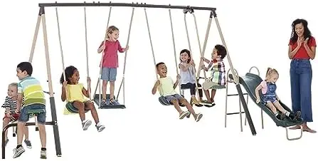view Conjunto de Brincadeiras  - Kids Outdoor Swing Set With Slide avaliação e preço