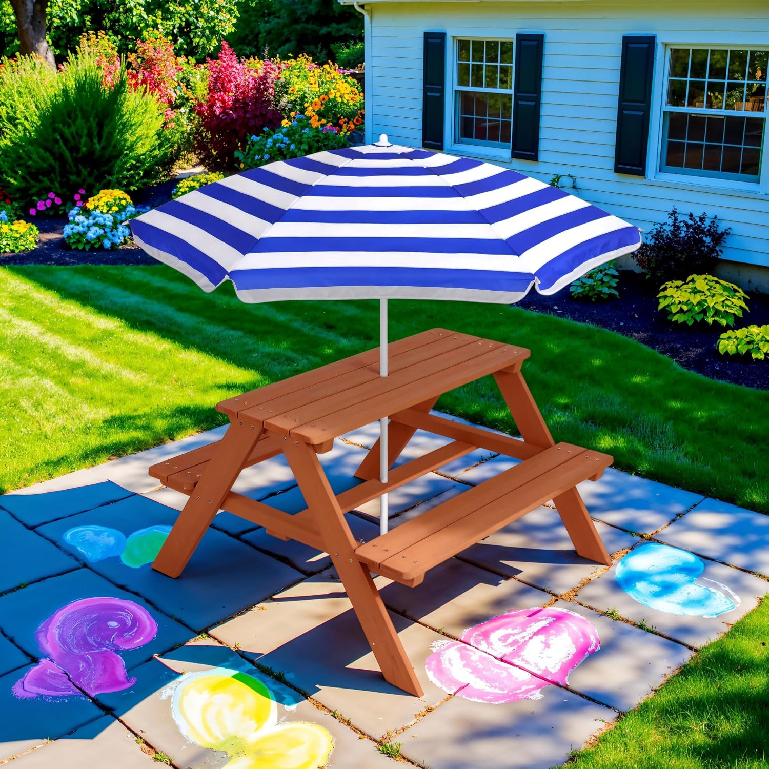 Mesa de Piquenique Infantil de - Kids Outdoor Bench Table avaliação e preço
