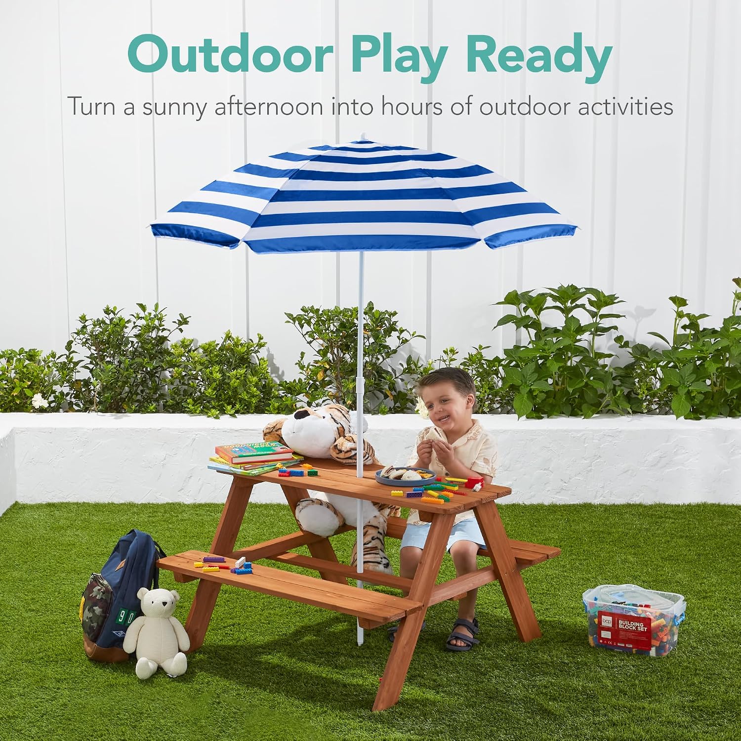 Mesa de Piquenique Infantil de - Kids Outdoor Bench Table avaliação e preço