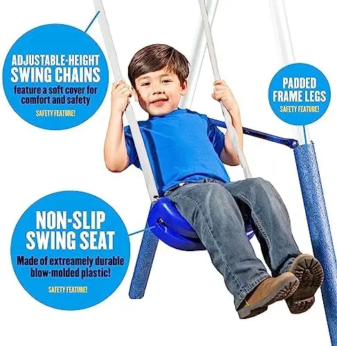 Mais Diversão com Balanços - C - Kids Outdoor Swing Set With Slide avaliação e preço