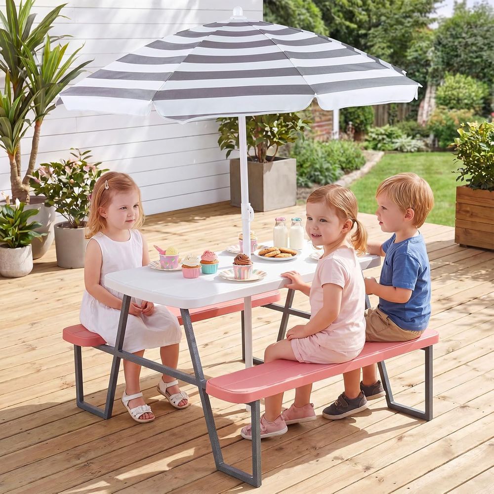 Mesa de Piquenique Infantil, C - Kids Outdoor Bench Table avaliação e preço